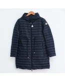 Moncler Barbel 長版縮腰連帽拉鍊外套 深藍
