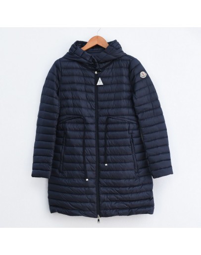 Moncler Barbel 長版縮腰連帽拉鍊外套 深藍