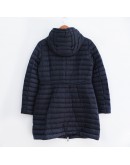 Moncler Barbel 長版縮腰連帽拉鍊外套 深藍