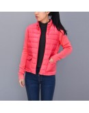 Moncler Maglione 釦式雙口袋拼接拉鍊外套 桃紅