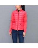 Moncler Maglione 釦式雙口袋拼接拉鍊外套 桃紅