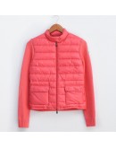 Moncler Maglione 釦式雙口袋拼接拉鍊外套 桃紅