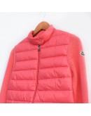 Moncler Maglione 釦式雙口袋拼接拉鍊外套 桃紅