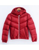 Moncler Adelie 小童款連帽拉鍊外套 暗紅