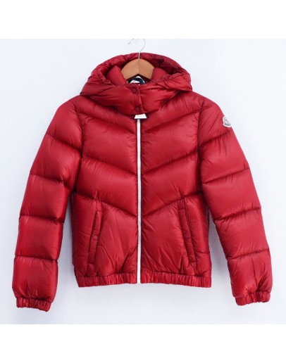 Moncler Adelie 小童款連帽拉鍊外套 暗紅