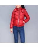 Moncler Adelie 小童款連帽拉鍊外套 暗紅