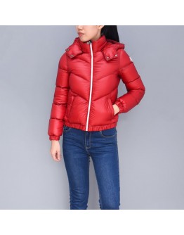 Moncler Adelie 小童款連帽拉鍊外套 暗紅