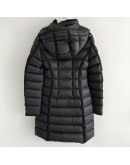 Moncler Hermine 長版釦子/拉鍊連帽外套 黑