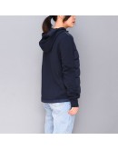 Moncler Maglia 寬格拼接連帽拉鍊外套 深藍