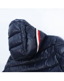 Moncler Alberic 小童款深藍連帽拉鍊外套