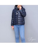 Moncler Alberic 小童款深藍連帽拉鍊外套