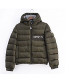 Moncler Aiton 小童款深綠連帽拉鍊外套