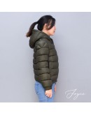 Moncler Aiton 小童款深綠連帽拉鍊外套