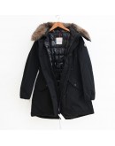 Moncler Monticole 連帽釦子拉鍊外套 黑