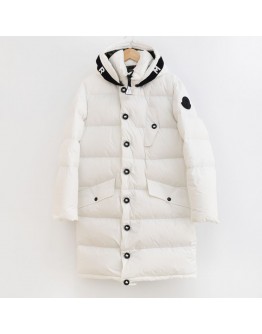 Moncler Cestro 長版連帽外套 白