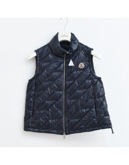 Moncler Lecroisic 斜紋羽絨背心 深藍