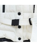 Moncler Beverley 腰帶連帽羽絨外套 白