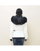 Moncler Beverley 腰帶連帽羽絨外套 白