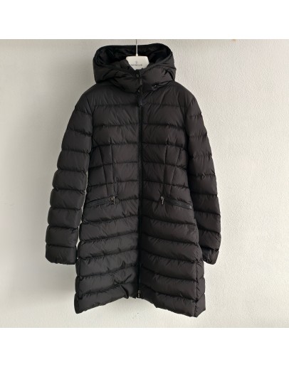 Moncler Charpal 小童長版連帽拉鍊外套 黑