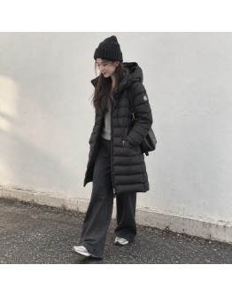 Moncler Charpal 小童長版連帽拉鍊外套 黑