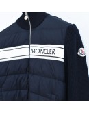 Moncler Cardigan男士海軍藍混合羽絨服拉鍊外套 