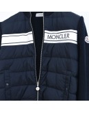 Moncler Cardigan男士海軍藍混合羽絨服拉鍊外套 