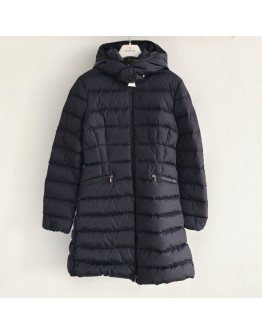 Moncler Charpal 小童長版連帽拉鍊外套 藍