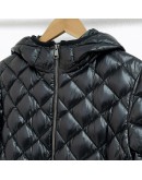 Moncler Reet 菱格紋連帽羽絨小童外套 黑