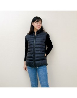 Moncler cardigan 格紋羽絨拚針織袖 黑