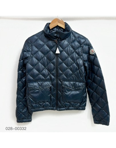 Moncler Binic菱格紋雙口袋外套 藍