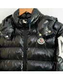 Moncler Saulx 小童左臂大logo 連帽外套 黑