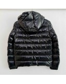 Moncler Saulx 小童左臂大logo 連帽外套 黑