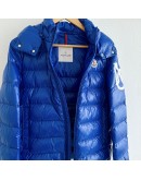 Moncler Saulx 小童左臂大logo 連帽外套 藍