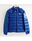 Moncler Saulx 小童左臂大logo 連帽外套 藍