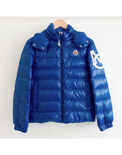 Moncler Saulx 小童左臂大logo 連帽外套 藍