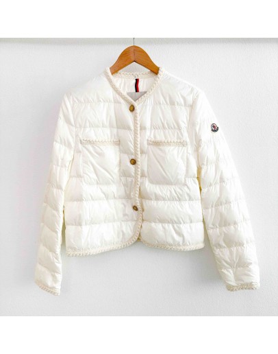 Moncler Aristeo 滾邊小香風外套 白色