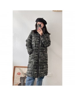 Moncler Rhone粗花呢長版羽絨外套