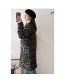 Moncler Rhone粗花呢長版羽絨外套