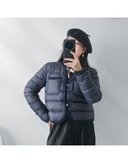 Moncler Gencay 小香風羽絨外套 深藍