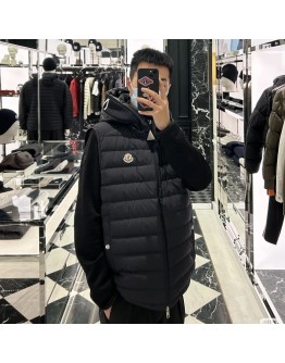  Moncler Bourget 男款連帽背心 黑