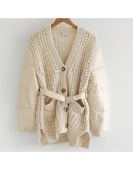  Moncler Cardigan腰扣羽絨針織開衫 