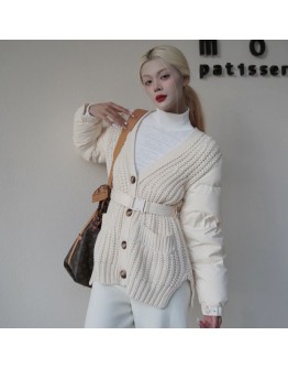  Moncler Cardigan腰扣羽絨針織開衫 