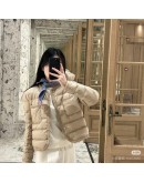 Moncler Gencay 小香風羽絨外套 香檳色