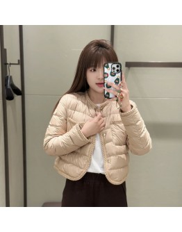 Moncler Gencay 小香風羽絨外套 香檳色