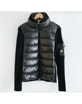 Moncler Cardigan女款立領口戴袖 黑