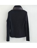 Moncler Cardigan女款立領口戴袖 黑