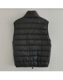  Moncler Rocoque立領刺繡字背心 黑