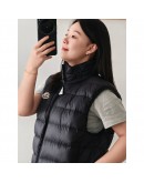  Moncler Rocoque立領刺繡字背心 黑