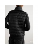  Moncler Rocoque立領刺繡字背心 黑