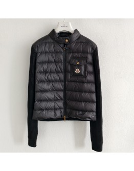  Moncler Cardigan 女款胸口袋針織羽絨外套 黑